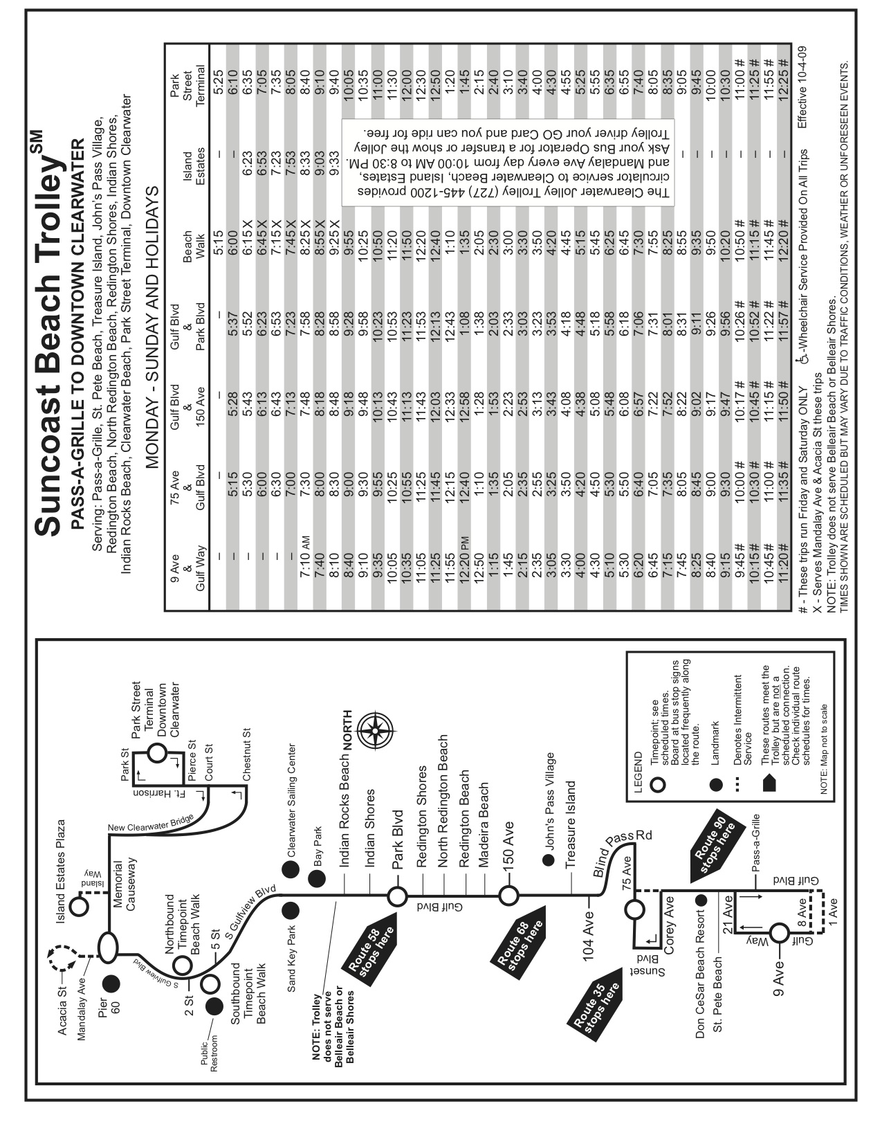 Suncoast Beach Trolley Route Map Printable Maps Online